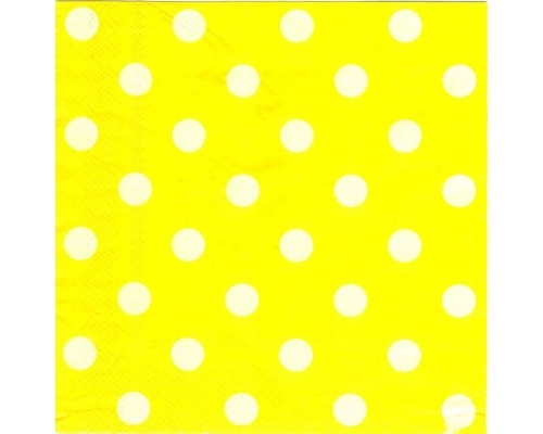 Серветки "Горох на жовтому" (33х33) (15 штук) 755 фото