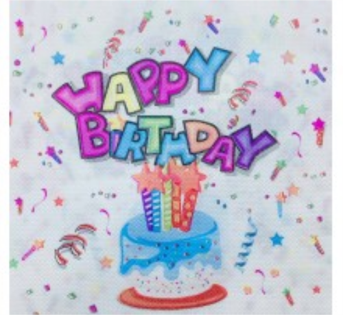 Серветки "Happy Birthday торт зі свічками" (33х33)(15 штук). 2710 фото