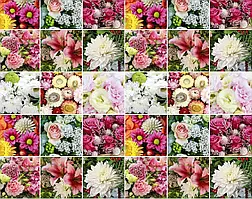 Пакувальний подарунковий папір "Квіти гвоздики/хризантеми" papir-94 фото