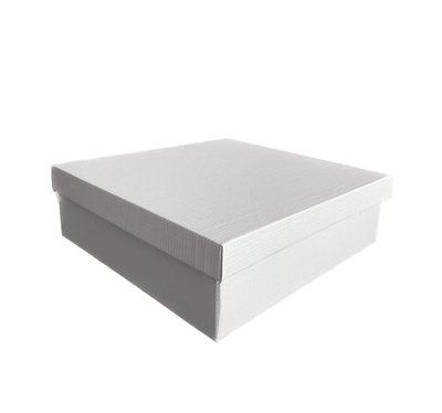 Подарункова коробка двосторонній картон "Біла" (30х30х9) white-12 фото
