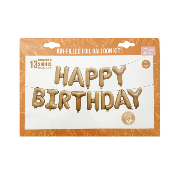 Фольгована фігура літери "Happy birthday" Набір букв (Карамель 40 см) 3597 фото