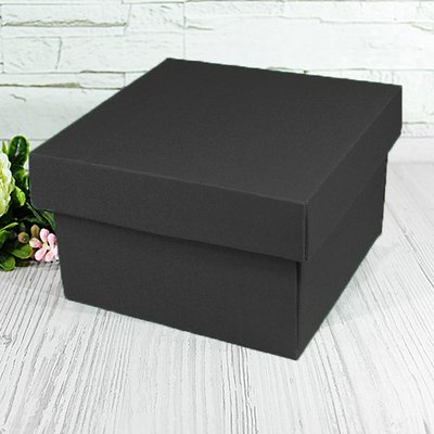 Подарункова коробка двосторонній картон "Чорна" (15х15х15) 9678 фото