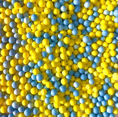 Пінопластові кульки 2-3 мм (Асорті жовто-блакитне) 1л peno-ukr фото