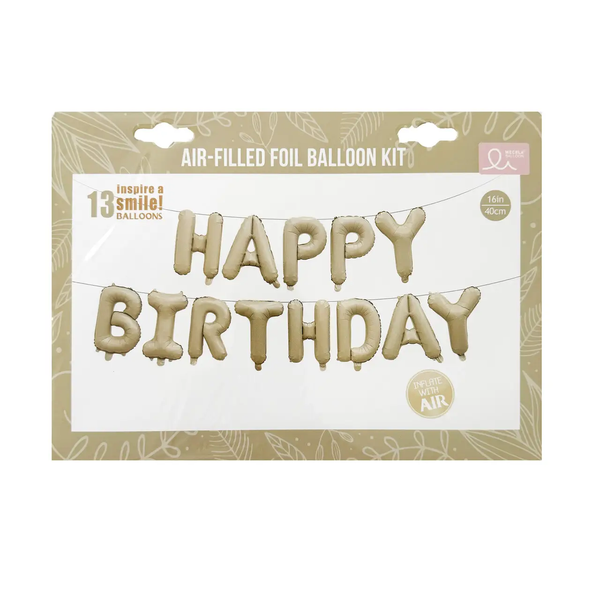 Фольгована фігура літери "Happy birthday" Набір букв (Кремові 40 см) 5127 фото