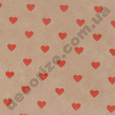 Бумага подарочная "Красные сердечки" 70см*10м 468-1 фото