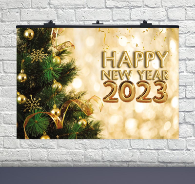 Плакат для свята New Year 2023 новорічна ялинка 75х120 см 6008-0045 фото
