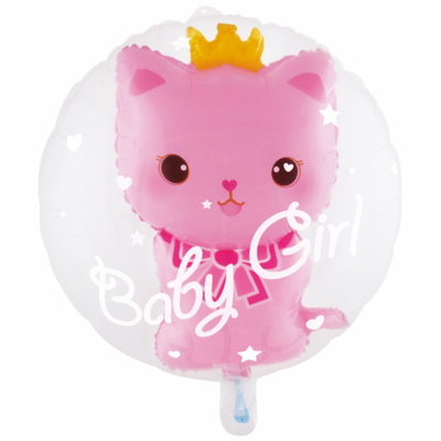 Двойной Куля "Baby girl рожевий котик з короною" Китай 9686 фото