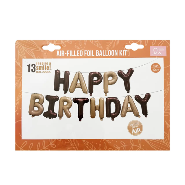 Фольгована фігура літери "Happy birthday" Набір букв (Карамельні-шоколадні 40 см) 3598 фото