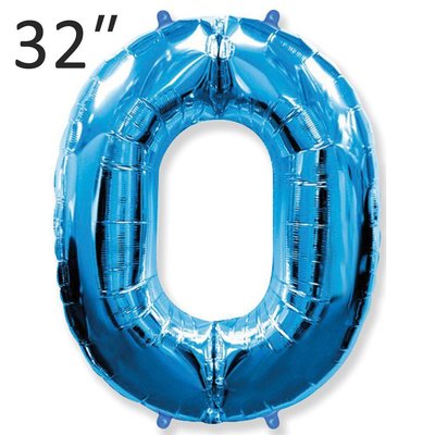 Фольга 32" Синяя цифра 0 (Flexmetal) 32-FM-Blue-0 фото