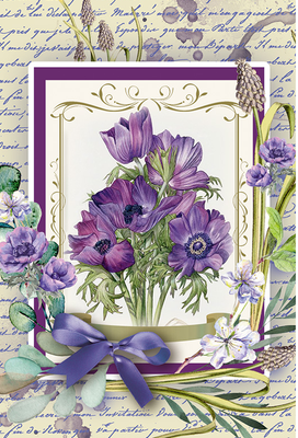 МІНІ подарунковий пакет "Фіолетова квітка у рамці" 8х12х3,5 см pak-9 фото