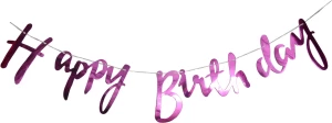 Гирлянда буквы Happy Birthday Фиолетовая фигурная 4538 фото