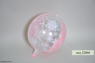 Фольга 3D сфера Сніжинки (рожеві) Китай (22") 22066 фото