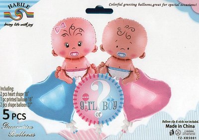 Набір кульок "Boy or Girl на гендер паті" (в індив. упаковці) TZ-XB5001 фото