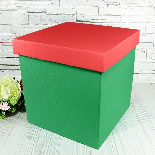 Новогодняя коробка для подарков "№1 красно-зеленая" (25х25х25) 7690kz фото