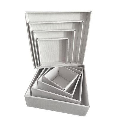 Набір подарункових коробок "Білі" (4 шт.) двосторонній картон (h-9) white-1 фото