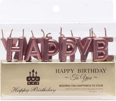 Набір свічок для торту літери "Happy Birthday Рожеві" TL-1052pink фото