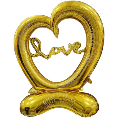 Стояча фольгована фігура "Золоте серце LOVE" Китай FL-013-07 фото