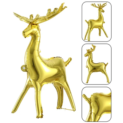 Фольгированная фигура 4Д олень Золотой Большой(в Индивидуальной упаковке) (Китай) 06617 фото