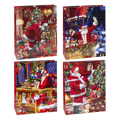 Подарочный пакет "Дед Мороз" 26х32х10 см (1 штука) GB-151-2 фото