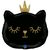 Фольгована фігура велика Кішечка з короною Чорна (Grabo) 3207-3327 фото