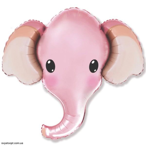 Фольгована фігура велика Слоник рожевий голова Flexmetal (в Інд. уп.) 3207-3017 фото