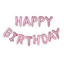 Фольгована фігура літери "Happy birthday" Набір букв (рожеві 40 см) 2746 фото