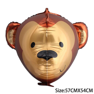 Фольгированная фигура "Голова обезьяны коричневая " 57х54" Китай Т-5320 фото