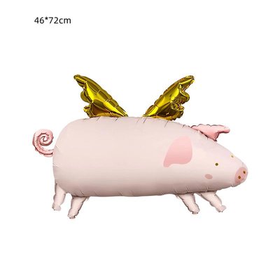 Фольгована фігура "Свинка з крильцями" Китай (в індив. упаковці) 5380 фото