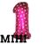 Мини-фольга цифра 1 розовая в сердцах (Китай) 35 см mini-1pink фото