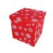 Подарочная коробка двусторонний картон "Новый год красная снежинки" (25х25х25) kor-NGKS-25-25 фото 1