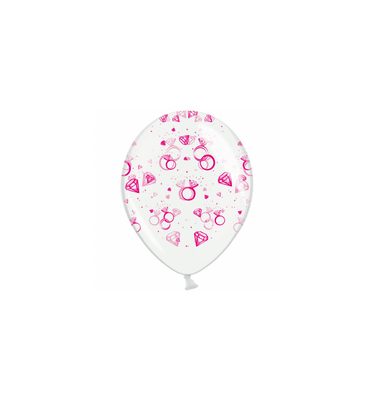 Шары ТМ Sharoff 12" (Розовое обручальное кольцо на прозрачном) (25 шт) 258-0125 фото