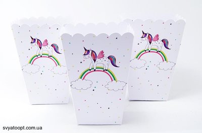 Коробочки для солодощів Єдиноріг на веселці (5шт/уп) 6402 фото