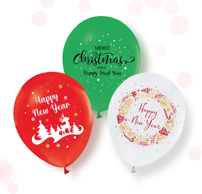 Воздушные шарики "Merry Christmas and Happy New Year" (ТМ "Твоя Забава") (50 шт) 03101 фото