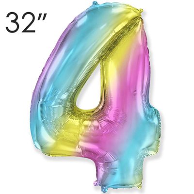 Фольга 32" Веселка градієнт цифра 4 (Flexmetal) 32-FM-Rainbow-4 фото