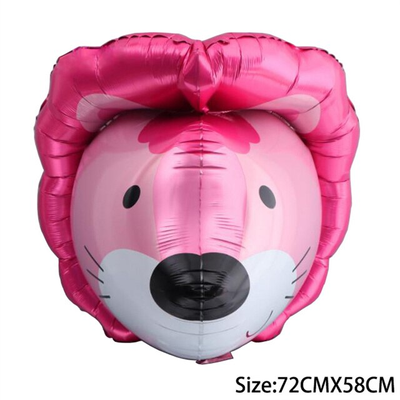 Фольгированная фигура "Голова льва розовая" 72х58" Китай Т-5317 фото
