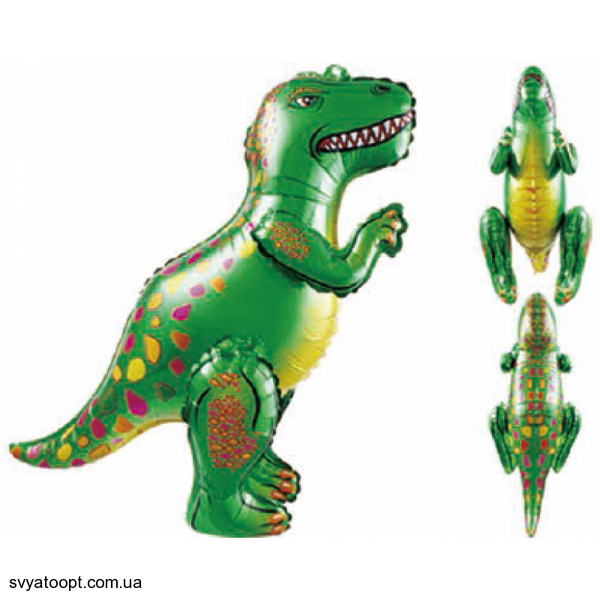 Фольгована фігура Динозавр складовий зелений (Китай) (в індив. упаковці) 6774 фото