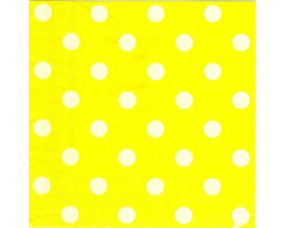 Серветки "Горох на жовтому" (33х33) (15 штук) 755 фото
