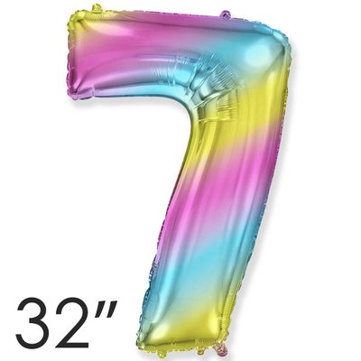 Фольга 32" Веселка градієнт цифра 7 (Flexmetal) 32-FM-Rainbow-7 фото
