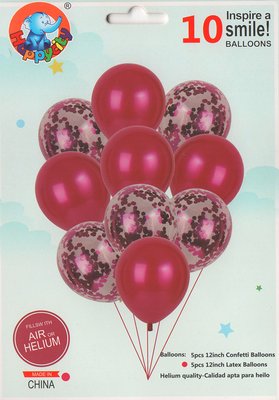 Набор латексных шариков Party Balloon Фуксия 10 шт (Китай) (в инд. упаковке) 1554-fuchsia фото