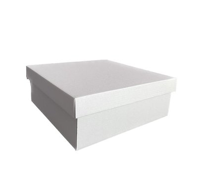 Подарункова коробка двосторонній картон "Біла" (20х20х9) white-8 фото