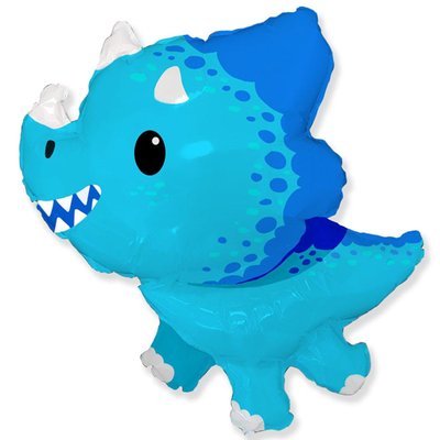 Фольгированная фигура большая Маленький голубой трицератопс Flexmetal (в Инд. уп.) 3207-3300 фото