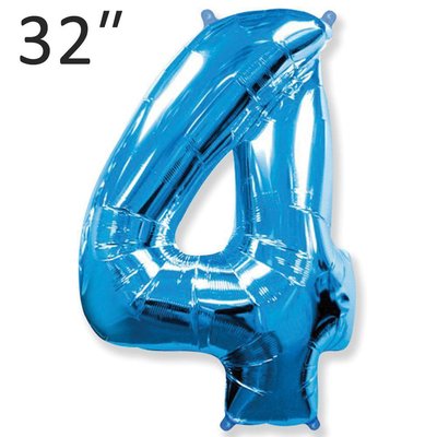 Фольга 32" Синя цифра 4 (Flexmetal) 32-FM-Blue-4 фото