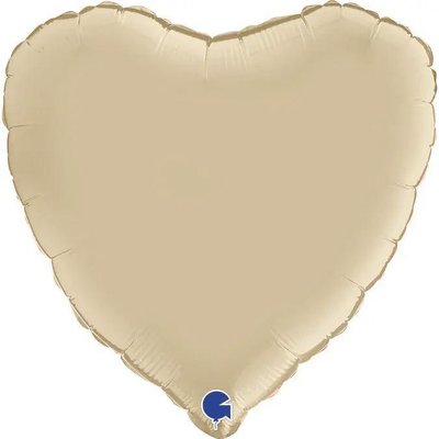 Фольга Сердце 18" Кремовое сатин в инд. упаковке (Grabo) 180000SCR-P фото