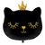 Фольгированная фигура "Кошка Черная с короной БОЛЬШАЯ 65*76 см" Китай (в инд. упаковке) HF-11 фото