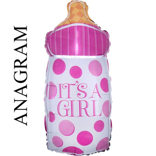 Фольгована фігура велика Пляшка рожева ANAGRAM 1207-3072 фото