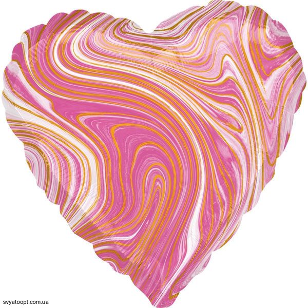Фольга Агат серце 18" рожеве Anagram 3202-2728 фото