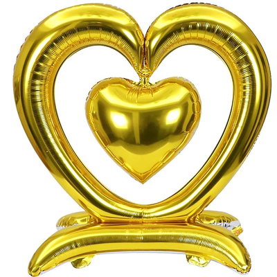 Стояча фольгована фігура "Золоте сердце з серцем" Китай FL-007 фото