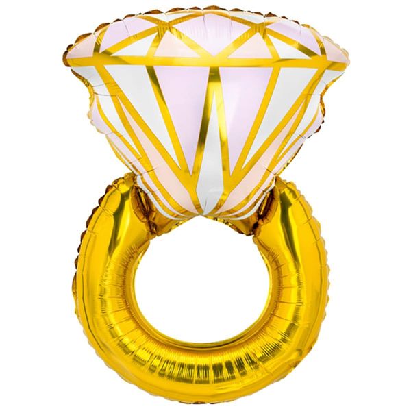 Фольгована фігура велика Кольцо с бриллиантом (Под воздух) Partydeco 3207-3223 фото