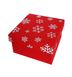 Подарочная коробка двусторонний картон "Новый год красная снежинки" (20х20х9) kor-NGKS-20-9 фото 1