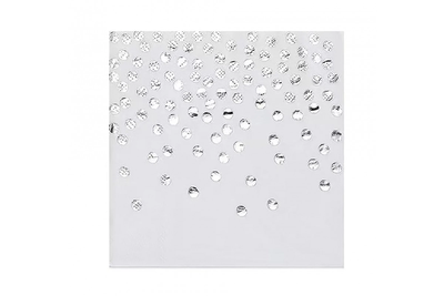 Серветки "Горох срібло на білому" (33х33) (20 штук) 14976 фото